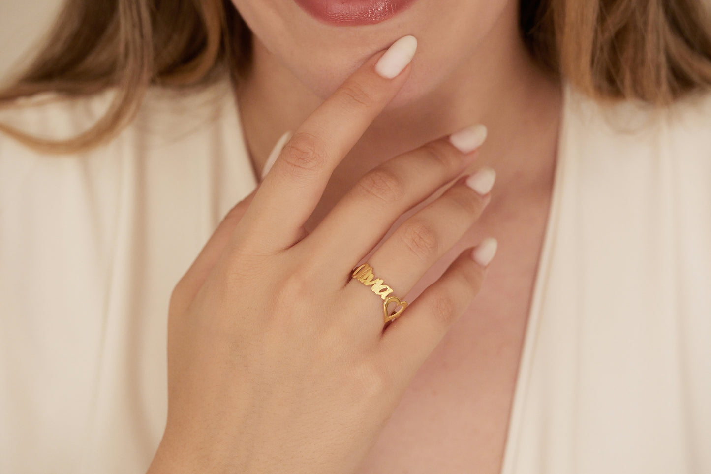 Kalpli İsim Yüzük | 925 Gümüş