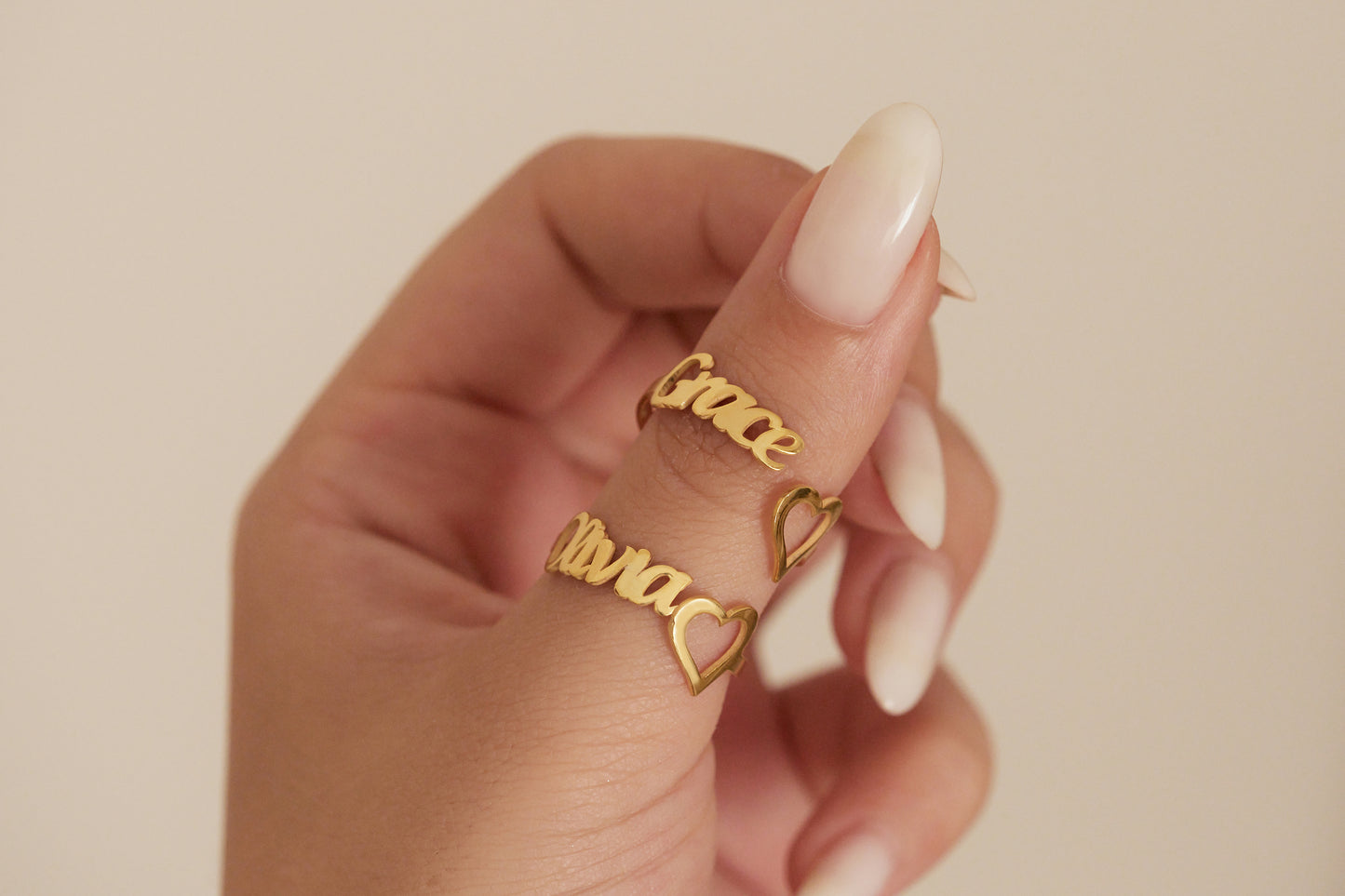 Kalpli İsim Yüzük | 925 Gümüş