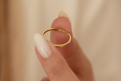 Minimal Kazıma Yüzük | 14 Ayar Altın