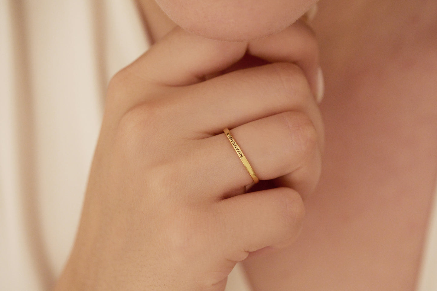 Minimal Kazıma Yüzük | 14 Ayar Altın