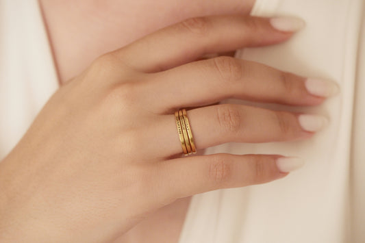 Minimal Kazıma Yüzük | 14 Ayar Altın