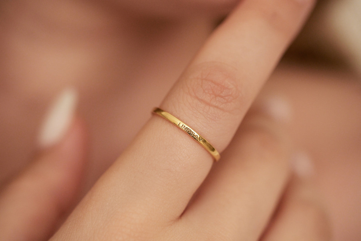 Minimal Kazıma Yüzük | 14 Ayar Altın