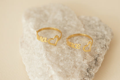 Kalpli İsim Yüzük | 925 Gümüş