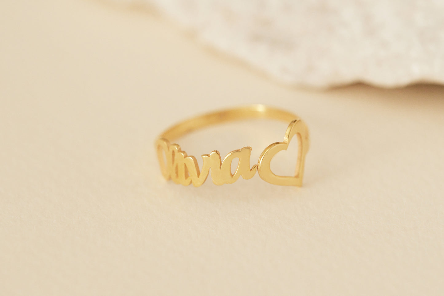 Kalpli İsim Yüzük | 925 Gümüş