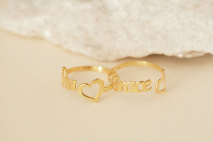 Kalpli İsim Yüzük | 925 Gümüş