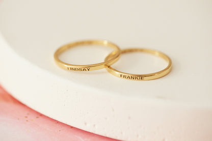 Minimal Kazıma Yüzük | 14 Ayar Altın