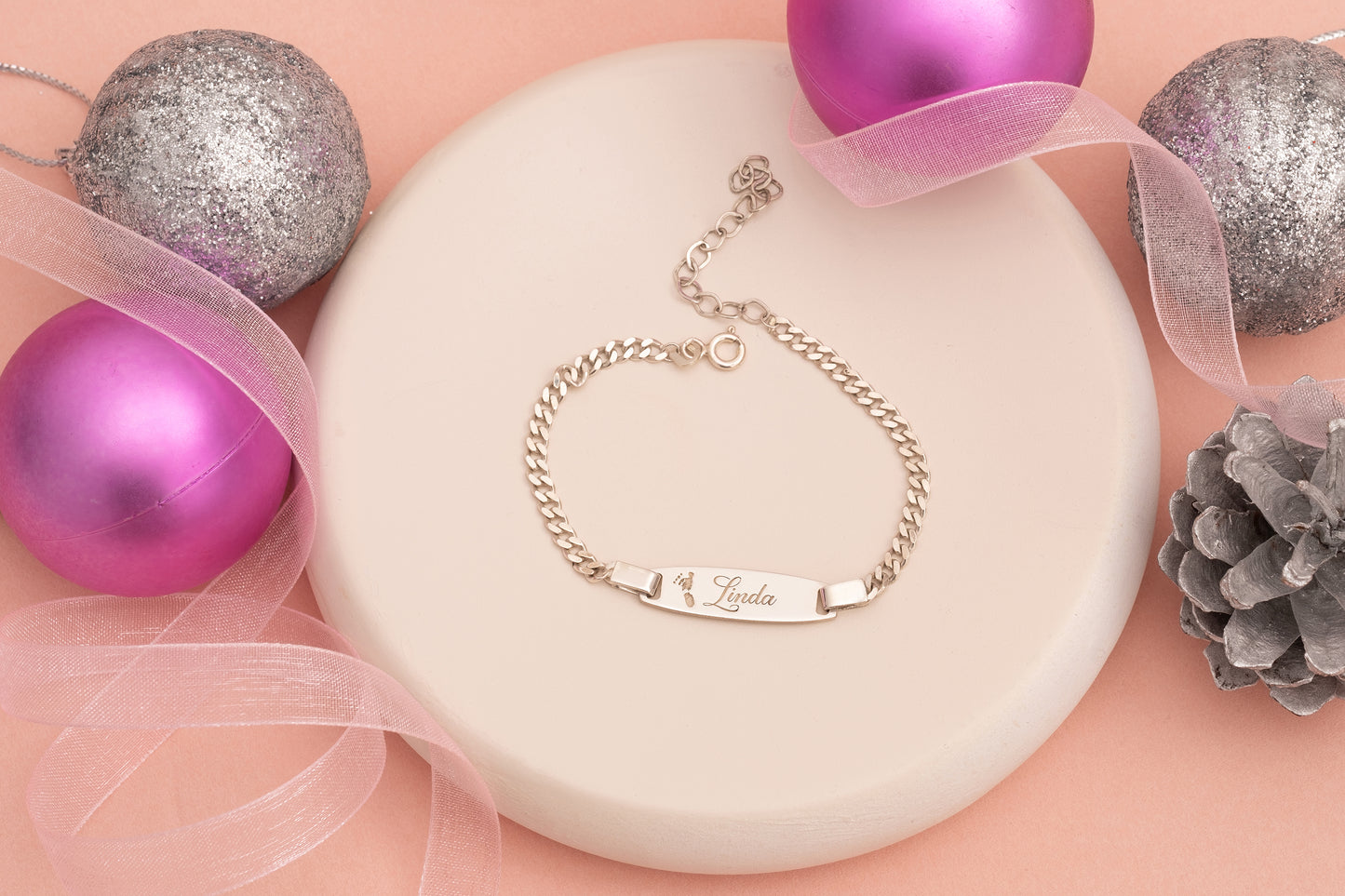 Gurmet Zincirli Oval Bebek Bilekliği | 925 Gümüş