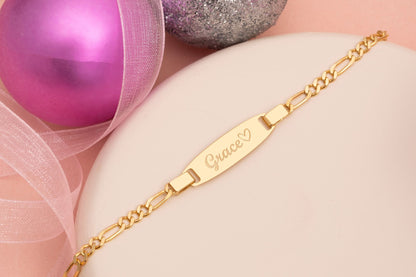 Figaro Zincirli Oval Bebek Bilekliği | 925 Gümüş