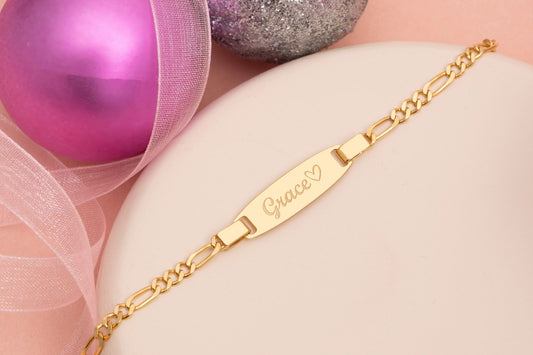 Figaro Zincirli Oval Bebek Bilekliği | 925 Gümüş