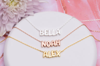 Forse Zincirli Balon Harf İsim Kolye | 925 Gümüş