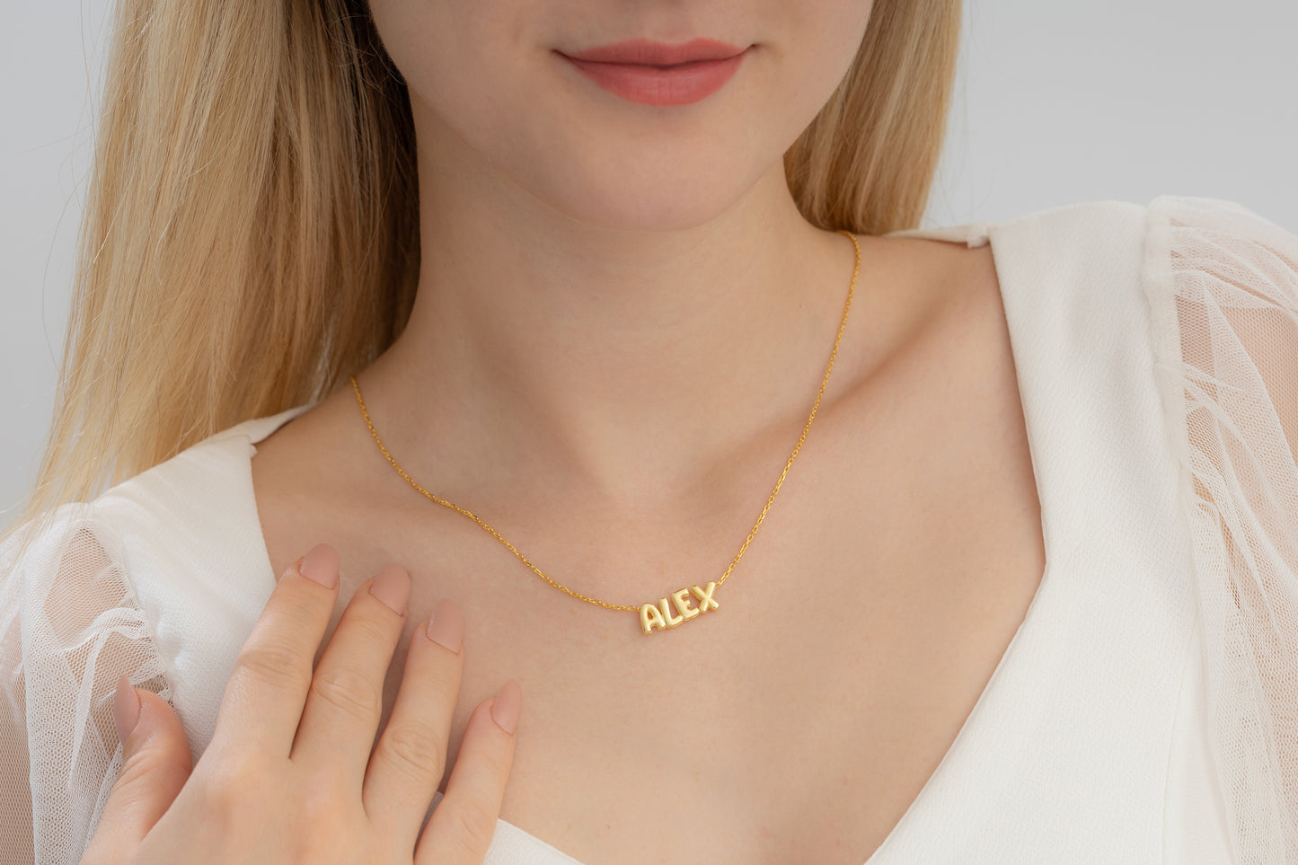 Forse Zincirli Balon Harf İsim Kolye | 925 Gümüş