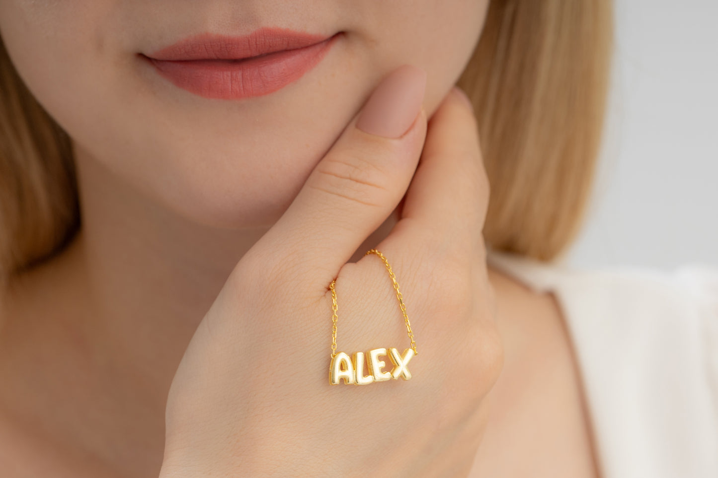 Forse Zincirli Balon Harf İsim Kolye | 925 Gümüş