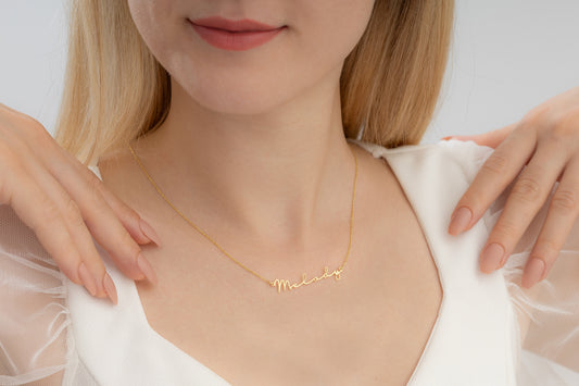 Lazer Kesim İsim Kolye | 14 Ayar Altın