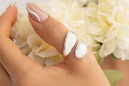 Ayarlanabilir İki Damla Yüzük | 925 Gümüş