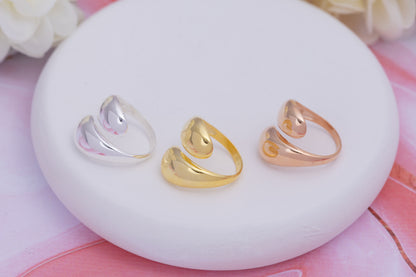 Ayarlanabilir İki Damla Yüzük | 925 Gümüş