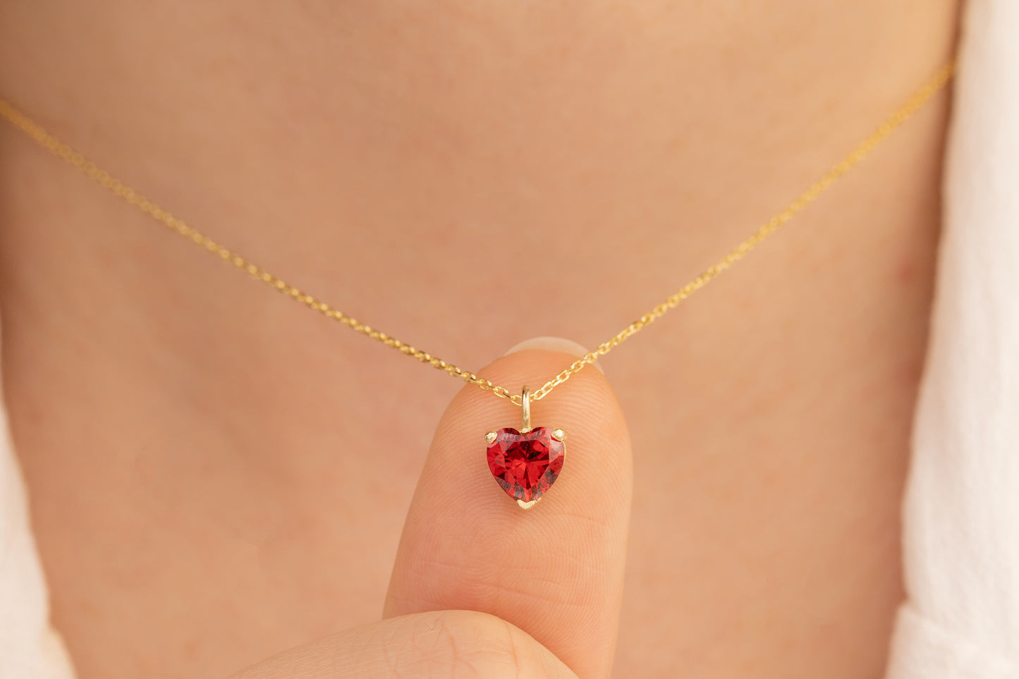 Doğum Taşlı Renkli Kalp Kolye | 925 Gümüş