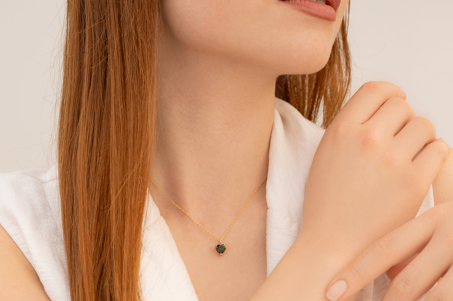 Doğum Taşlı Renkli Kalp Kolye | 925 Gümüş