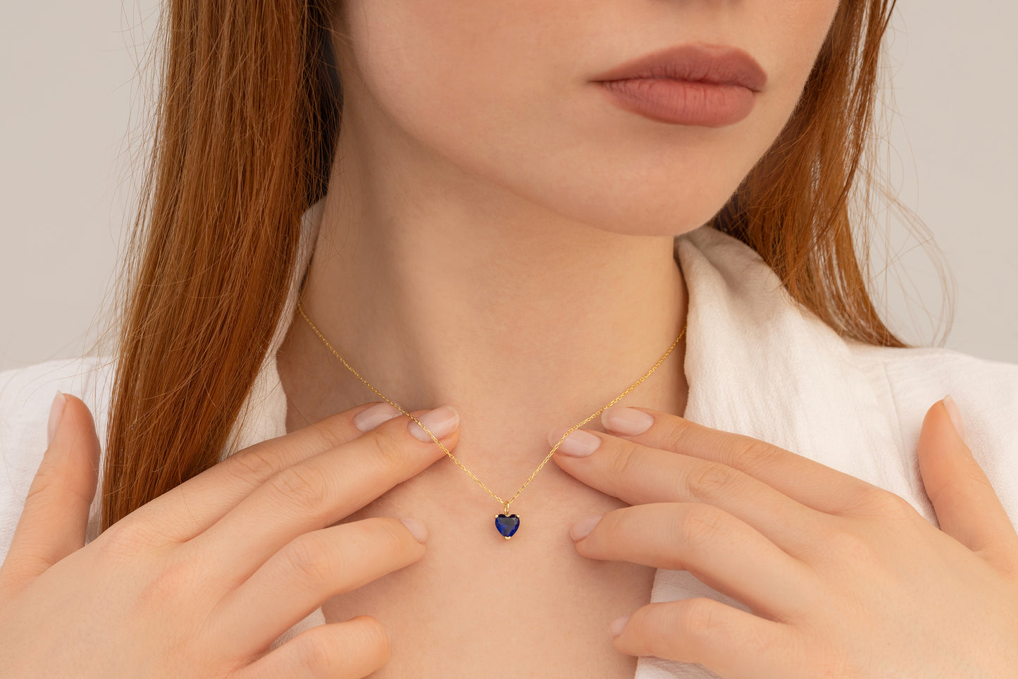 Doğum Taşlı Renkli Kalp Kolye | 925 Gümüş