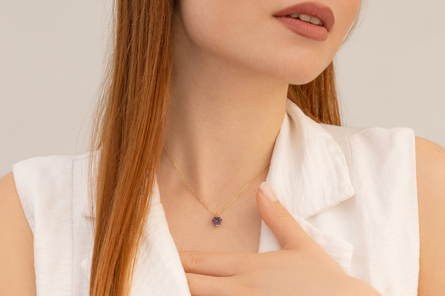 Doğum Taşlı Renkli Kalp Kolye | 925 Gümüş