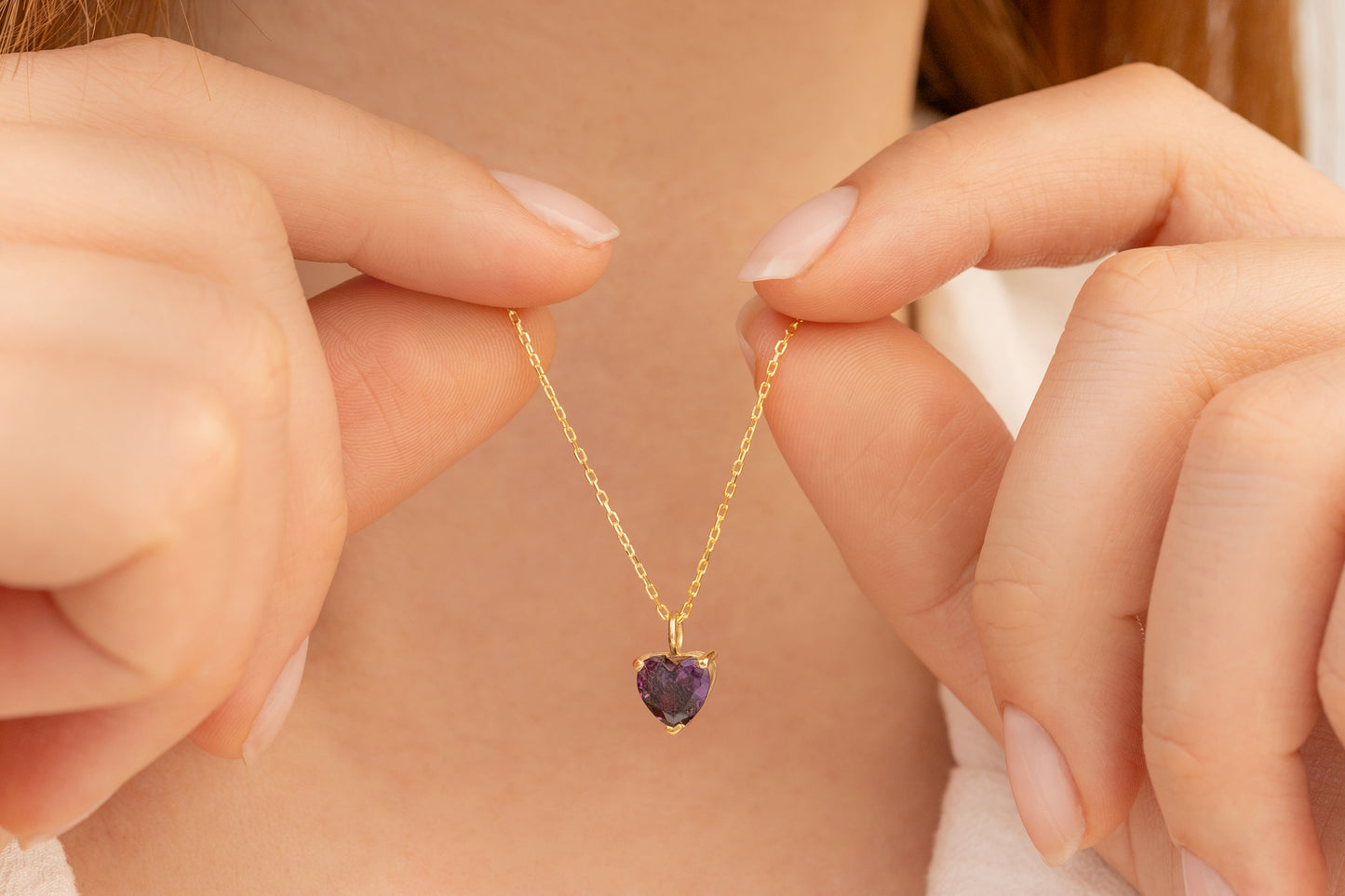 Doğum Taşlı Renkli Kalp Kolye | 925 Gümüş