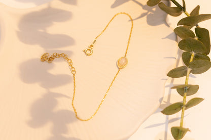 Oval Ay Taşı Bileklik | 925 Gümüş