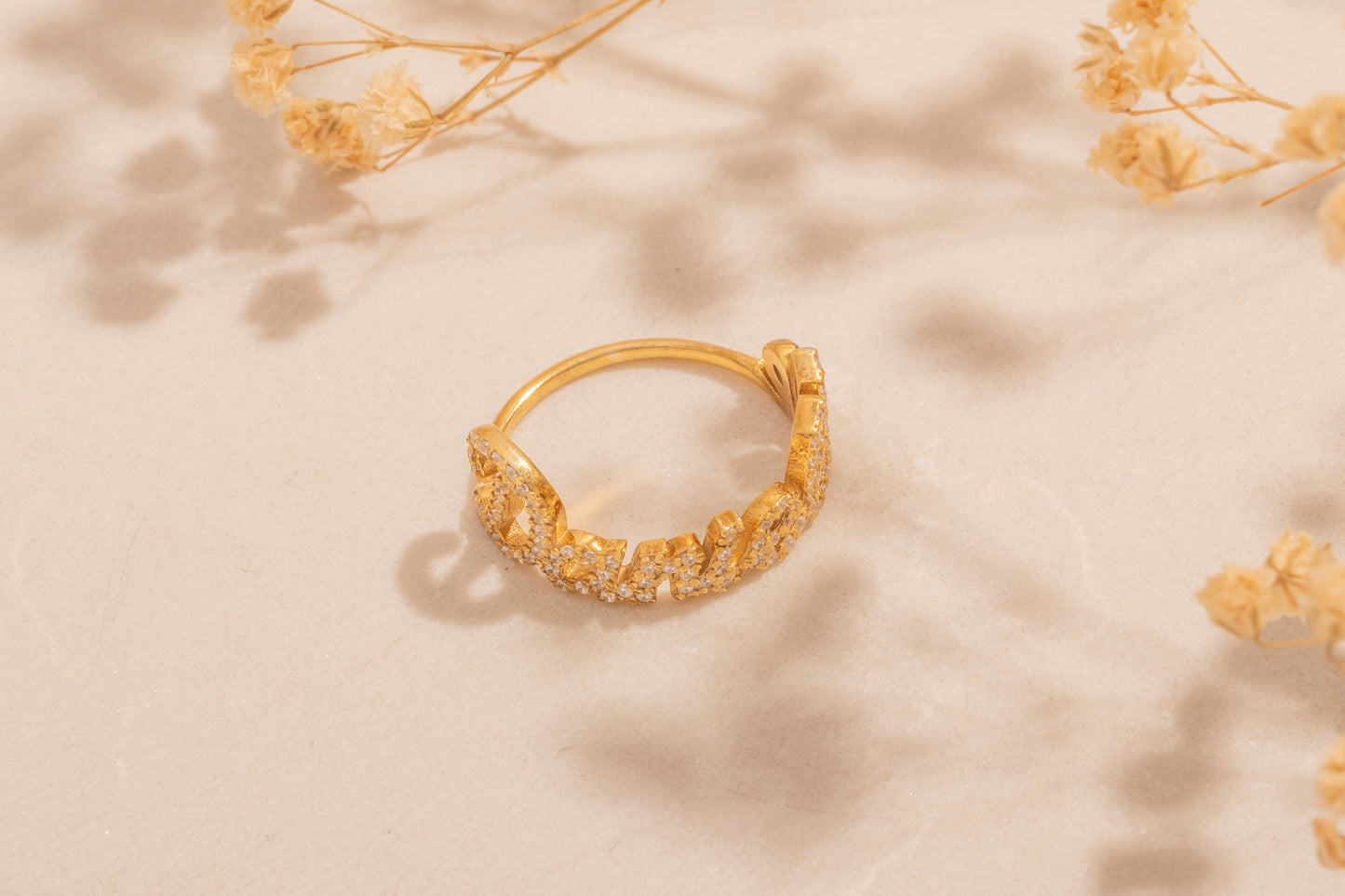 Taşlı İsim Yüzük | 925 Gümüş