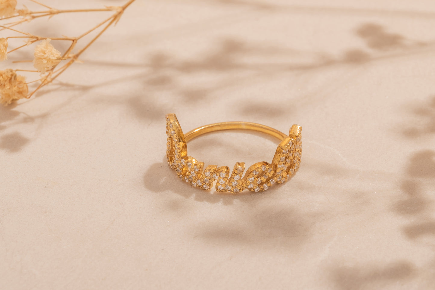 Taşlı İsim Yüzük | 925 Gümüş