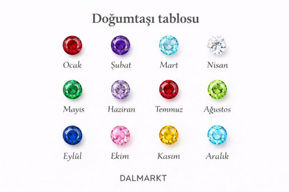 2 Harfli Doğum Taşı Detaylı Yüzük | 925 Gümüş