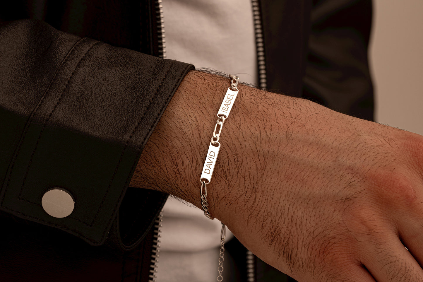 Figaro Zincirli Baget İsim Bileklik | 925 Gümüş