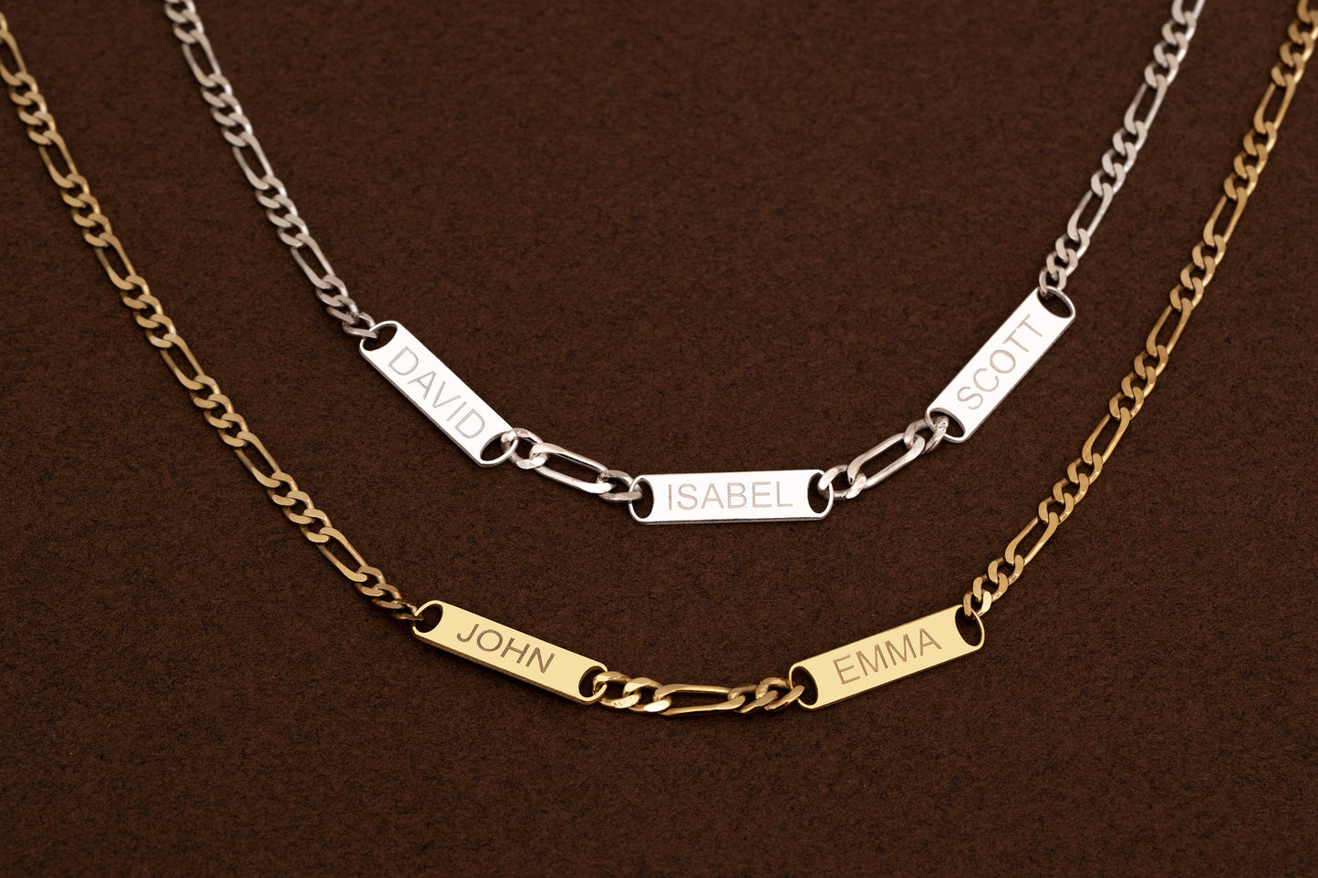 Erkek Figaro Zincirli İsimli Kolye | 925 Gümüş