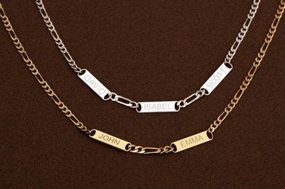 Erkek Figaro Zincirli İsimli Kolye | 925 Gümüş