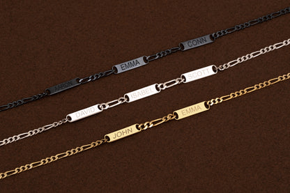 Erkek Figaro Zincirli İsimli Kolye | 925 Gümüş