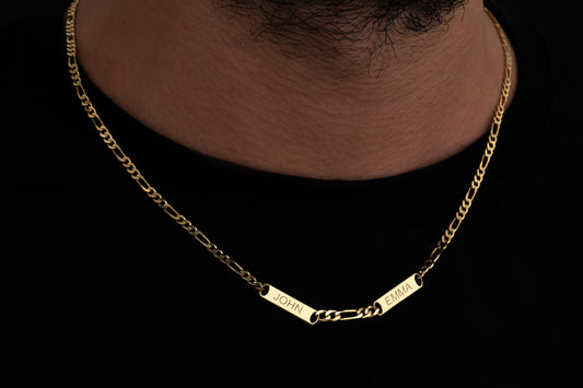 Erkek Figaro Zincirli İsimli Kolye | 925 Gümüş