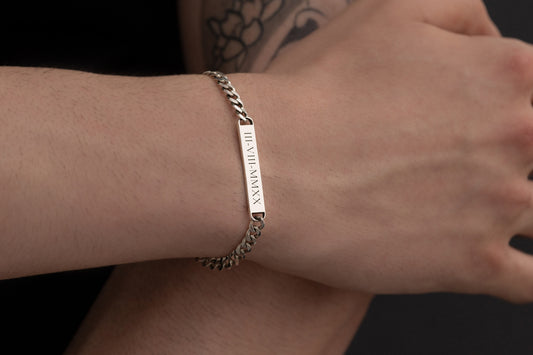Erkek Gurmet Baget İsim Bileklik | 925 Gümüş