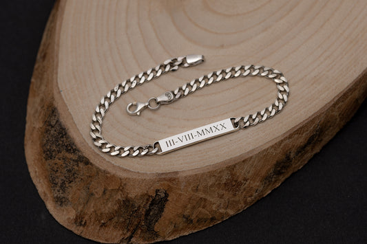 Erkek Gurmet Baget İsim Bileklik | 925 Gümüş