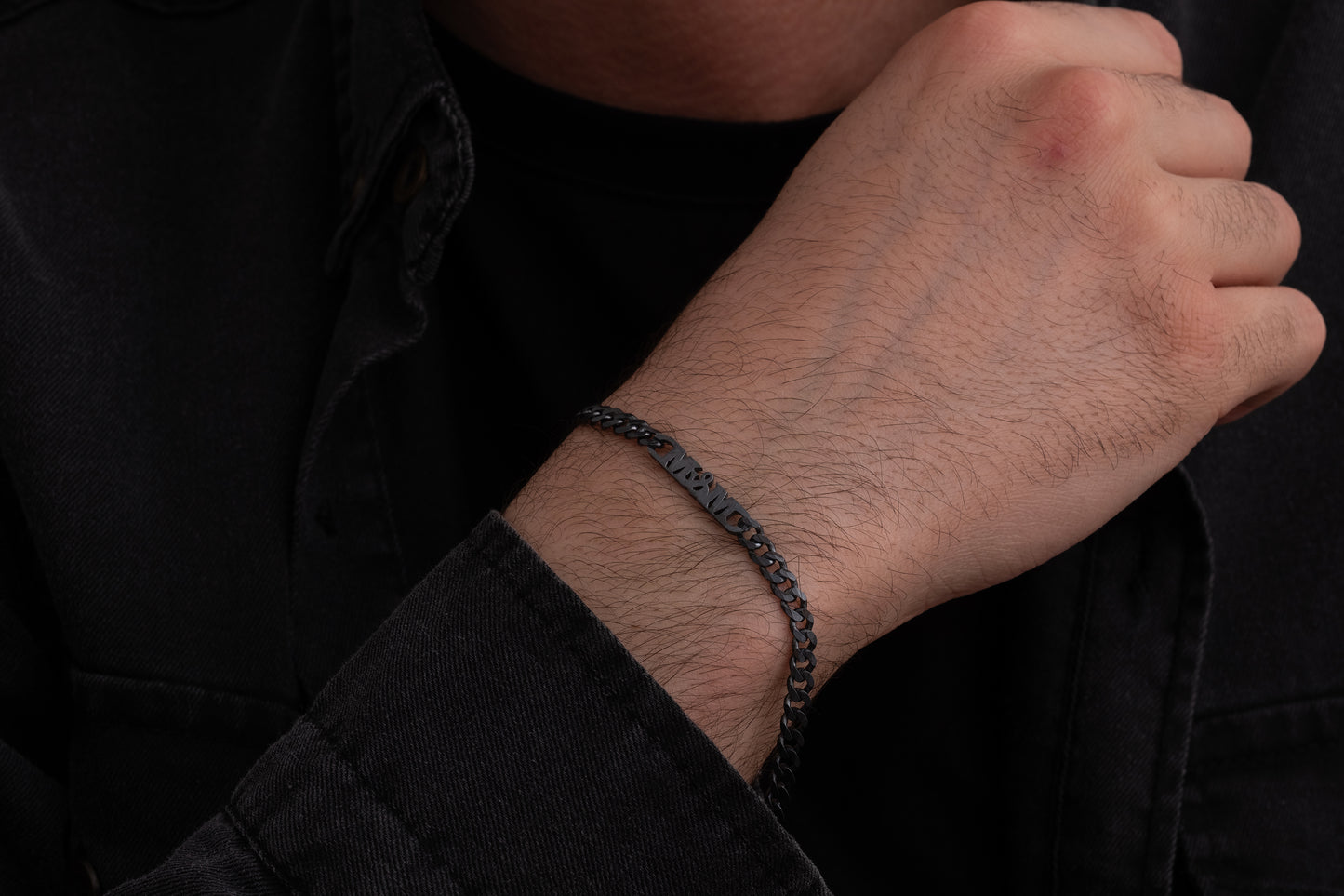 Erkek Gurmet Zincirli İsim Bileklik | 925 Gümüş