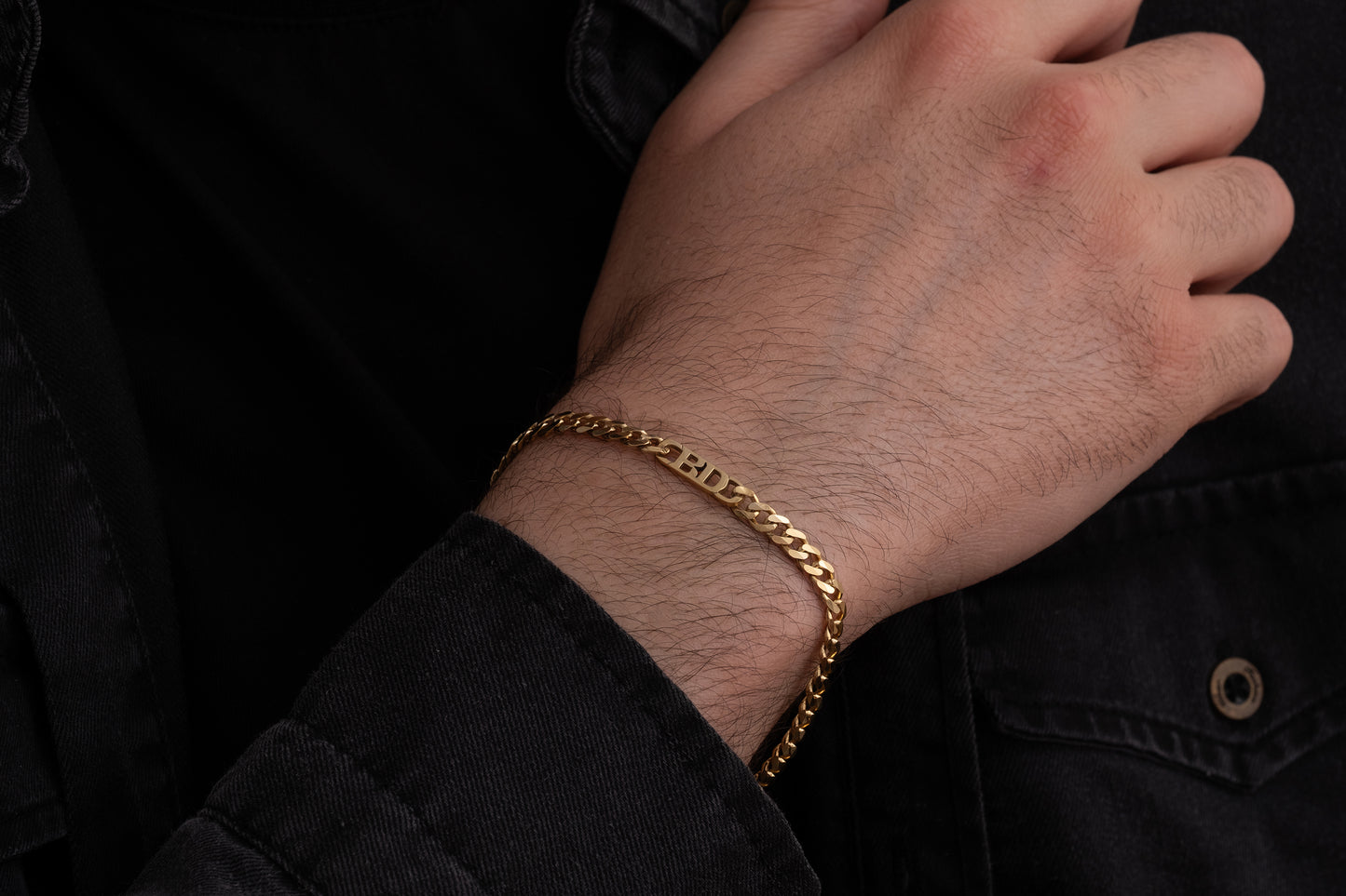 Erkek Gurmet Zincirli İsim Bileklik | 925 Gümüş