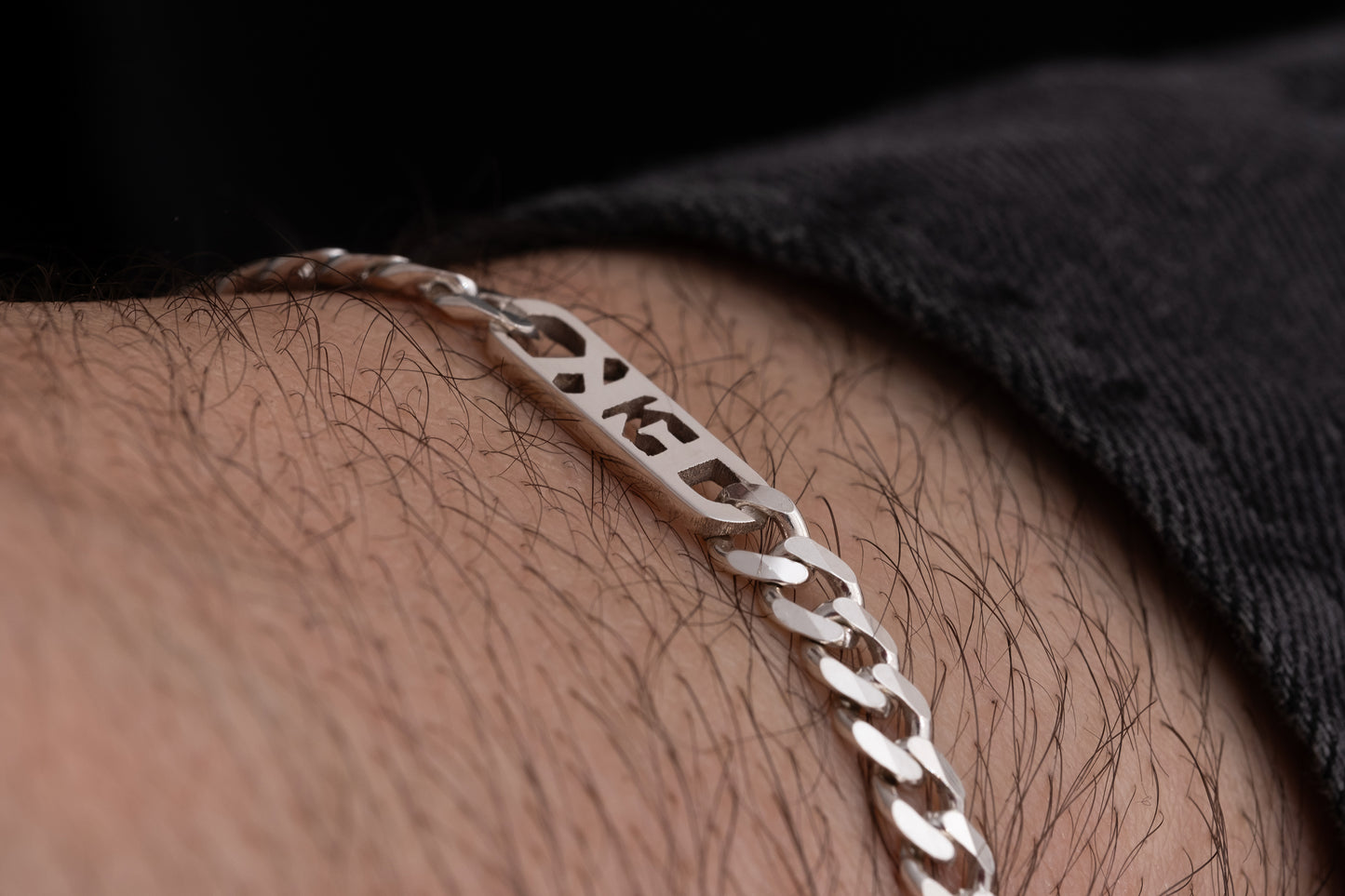 Erkek Gurmet Zincirli İsim Bileklik | 925 Gümüş