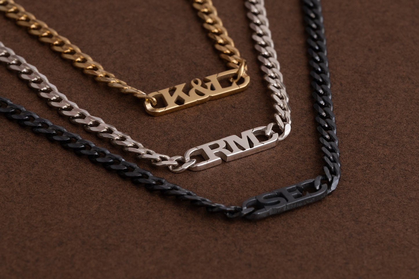 Erkek Gurmet Zincirli İsim Kolye | 925 Gümüş