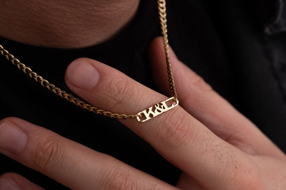 Erkek Gurmet Zincirli İsim Kolye | 925 Gümüş