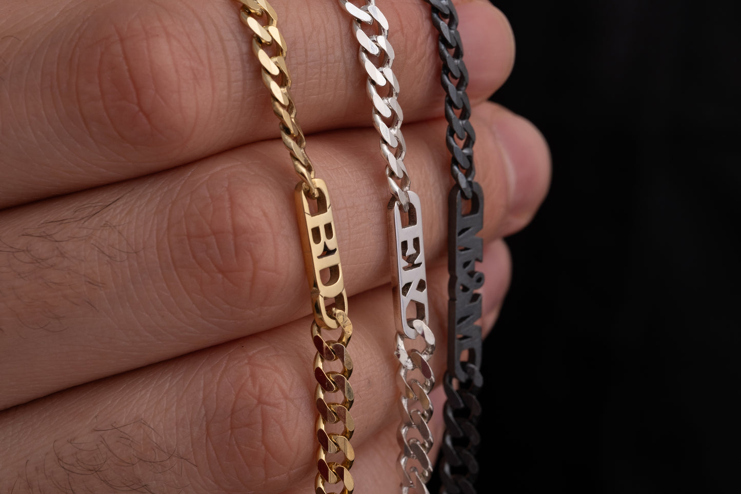 Erkek Gurmet Zincirli İsim Kolye | 925 Gümüş