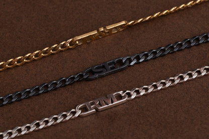 Erkek Gurmet Zincirli İsim Kolye | 925 Gümüş