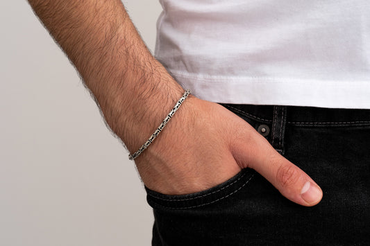 Erkek Kral Zincir Bileklik | 925 Gümüş