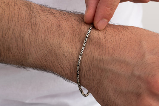 Erkek Kral Zincir Bileklik | 925 Gümüş