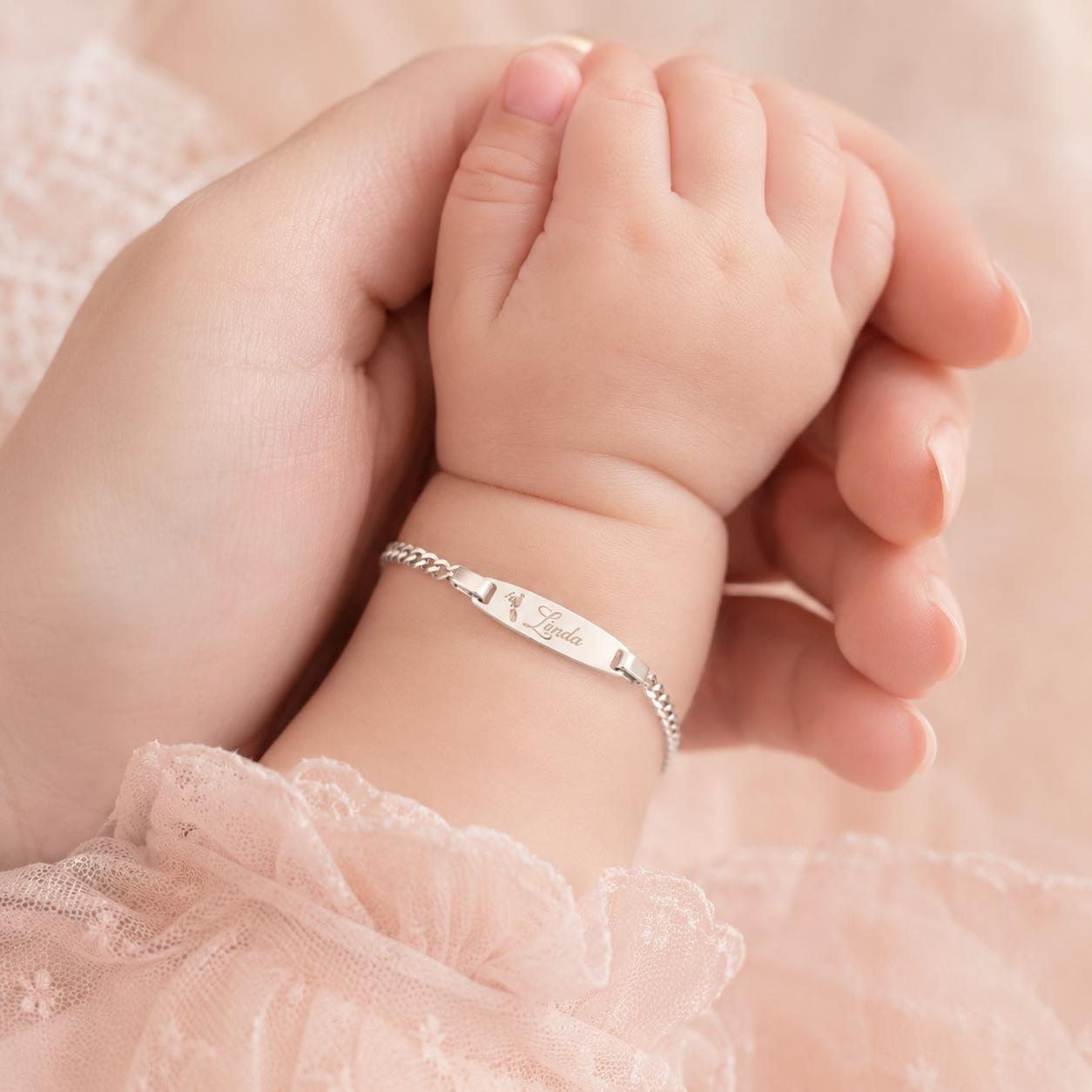 Gurmet Zincirli Oval Bebek Bilekliği | 925 Gümüş