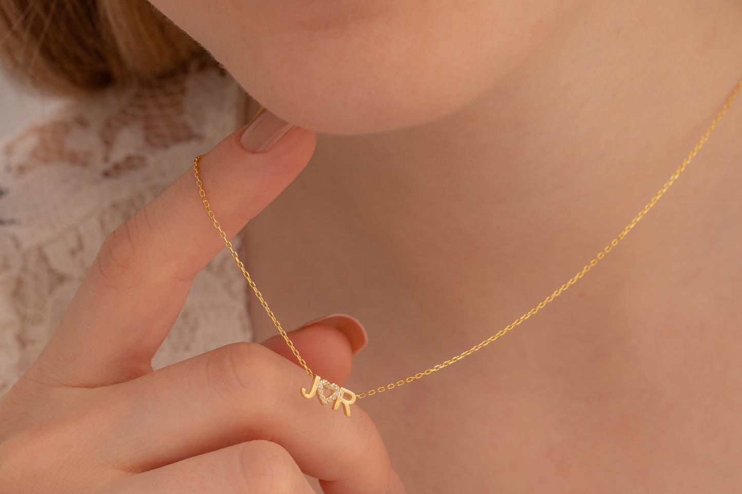 İki Harfli Kalpli Kolye | 925 Gümüş