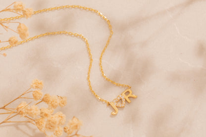 İki Harfli Kalpli Kolye | 925 Gümüş