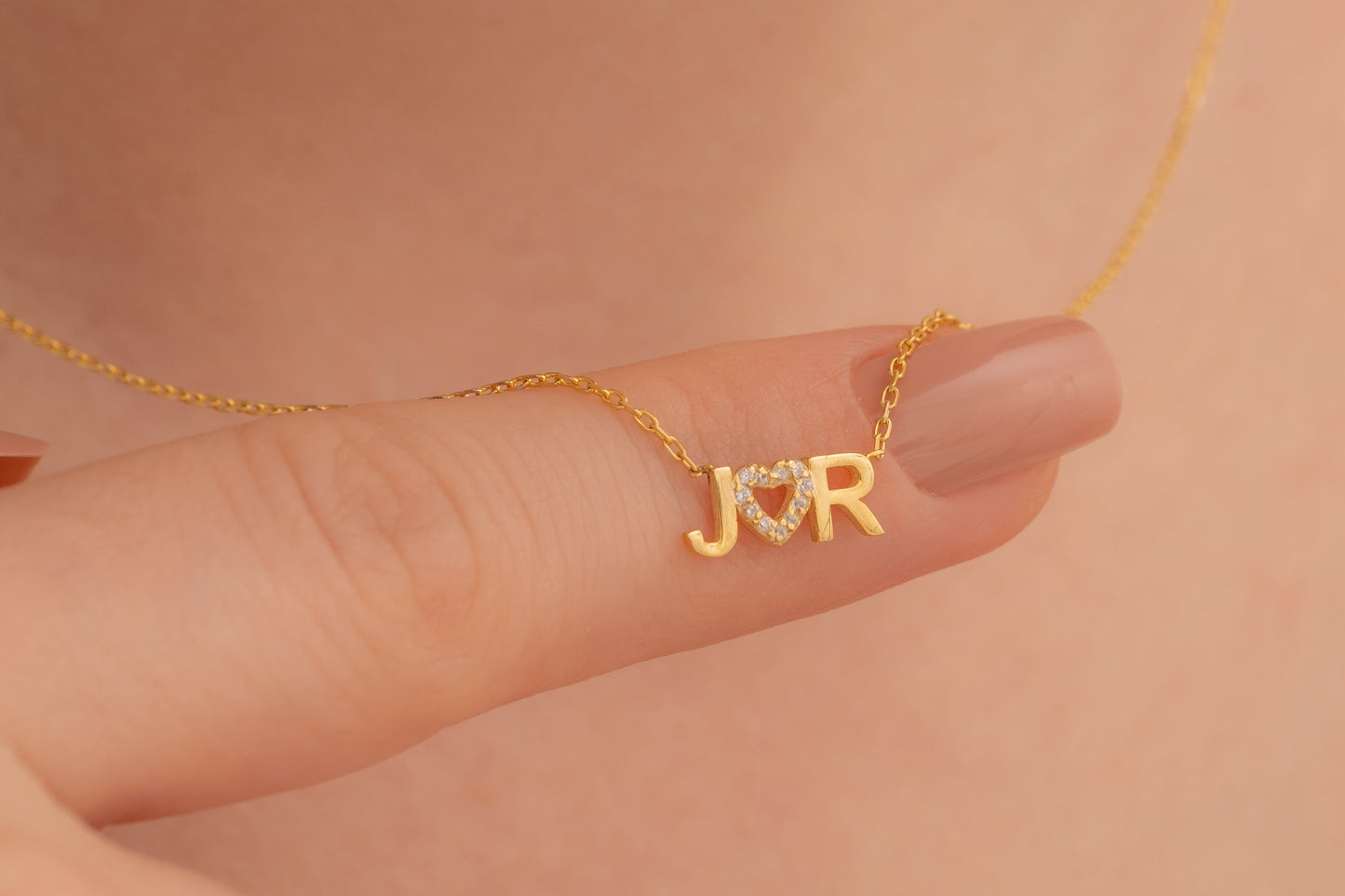 İki Harfli Kalpli Kolye | 925 Gümüş