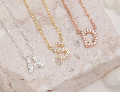 Taşlı Harf Kolye | 925 Gümüş