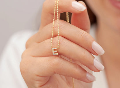 Taşlı Harf Kolye | 925 Gümüş